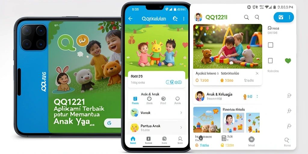 Antarmuka pengguna aplikasi QQ1221 untuk memantau anak.