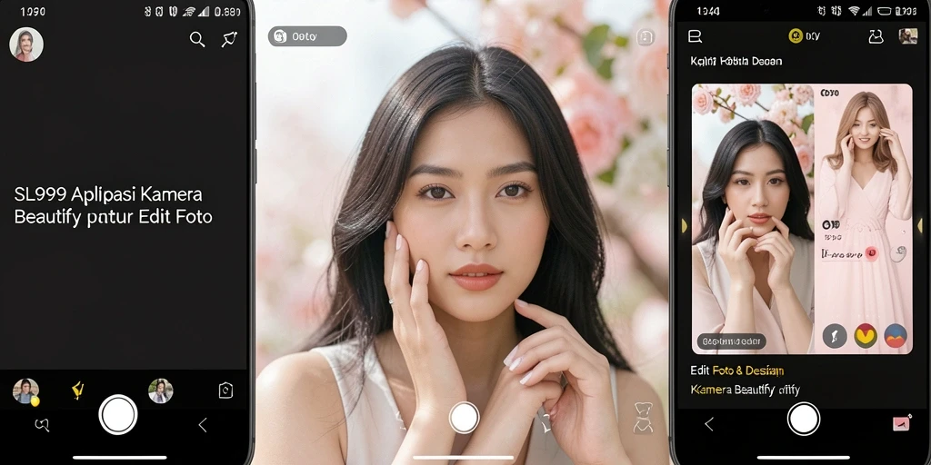 Antarmuka SL999 yang menarik dengan fitur Kamera Beautify yang canggih.